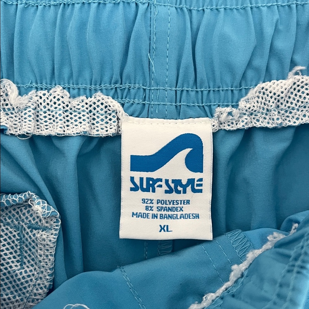 Surf Style 4-Way Stretch Volley Swim Shorts Sky Blue Size XL - Picture 6 of 8